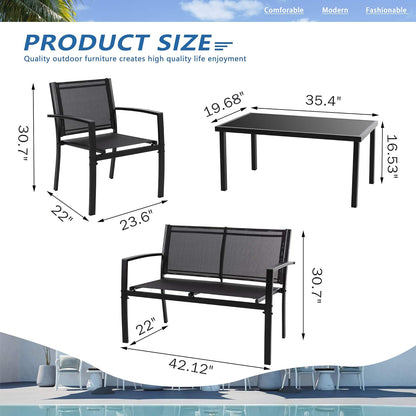4 Pieces Patio Furniture Sets - Canva Home