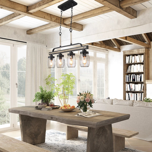 4 Containers Farmhouse Dining Room Chandelier