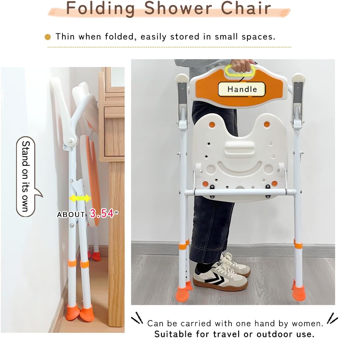 Elderly Foldable Shower Chair With Arms