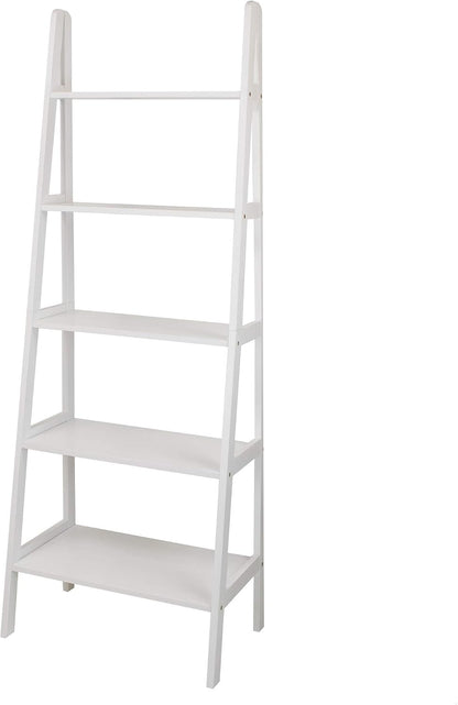 Cassidy Solid Wood 5 Shelf Ladder Bookcase