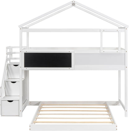 Lyra Twin Over Full Kids Bunk Bed With Stairs