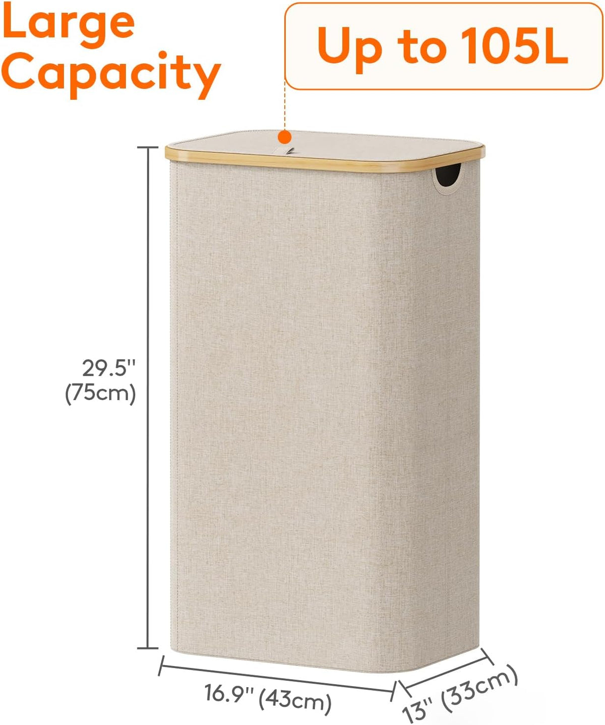 Opal 105L Laundry Hamper with Lid