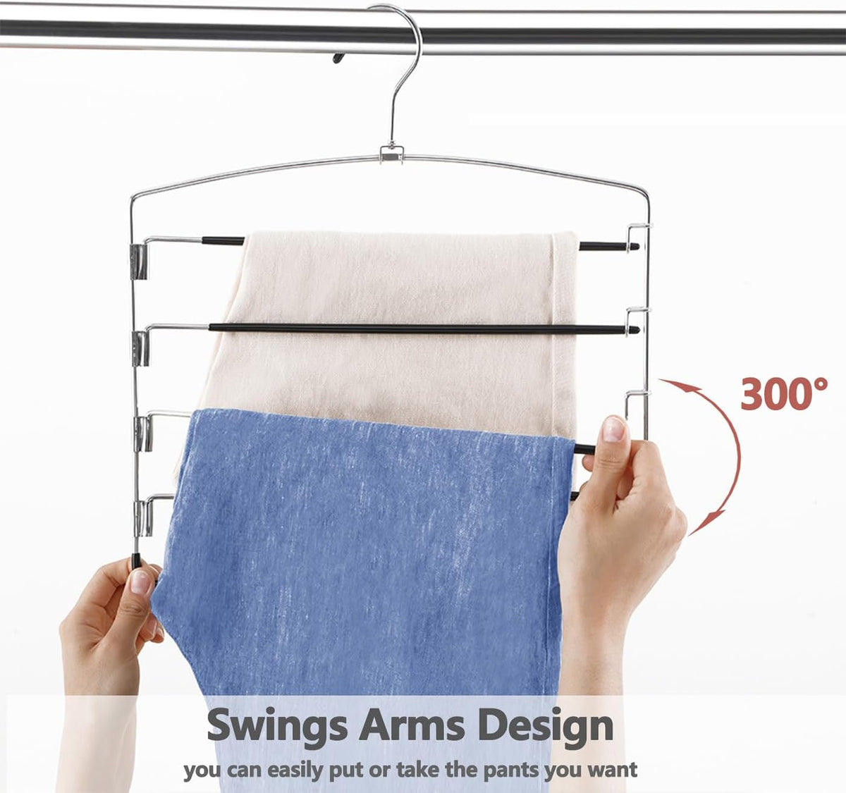 Iris Space-Saving Pants Hangers 3-Pack