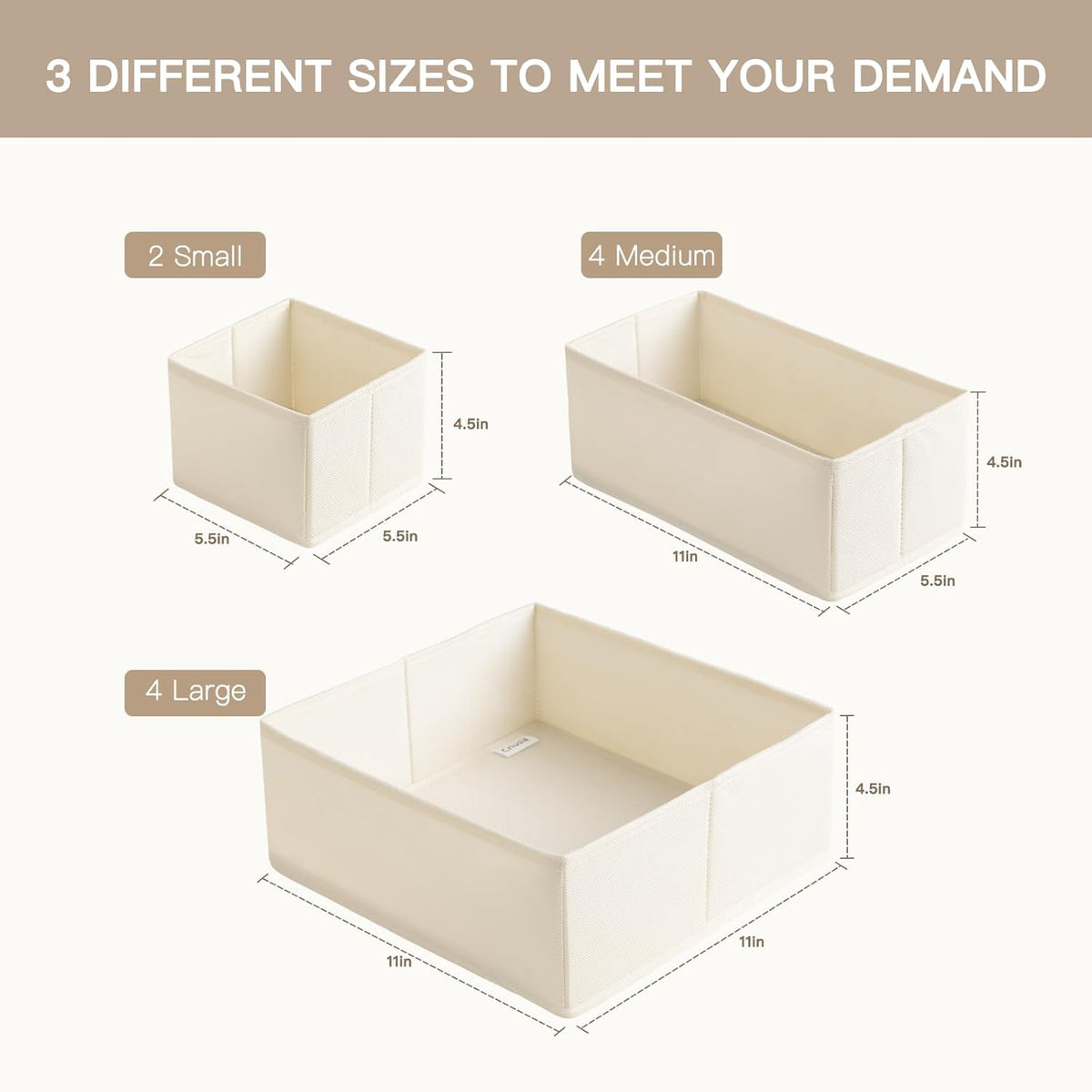 Clara 10-Pack Foldable Drawer Organizers