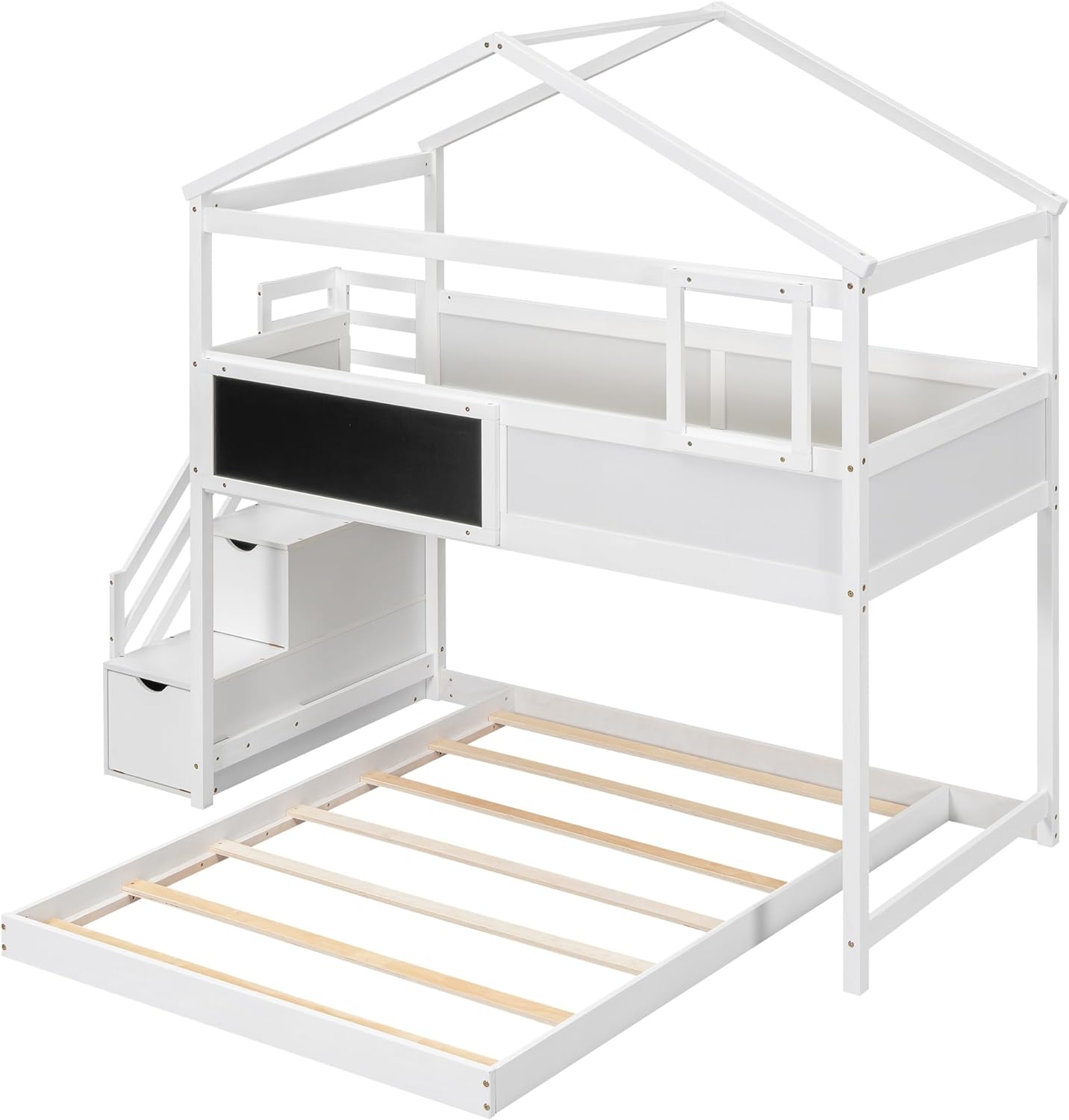 Lyra Twin Over Full Kids Bunk Bed With Stairs