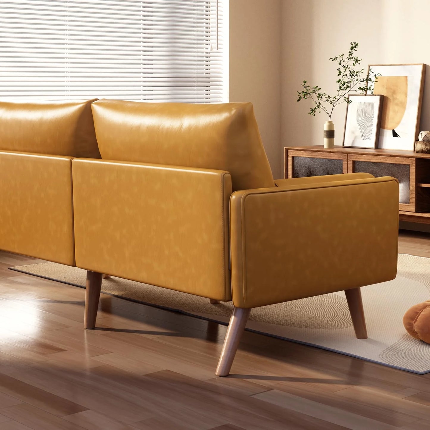 Modern Leather Loveseat Couch