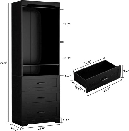 Isla Freestanding Closet System with 3 Drawers