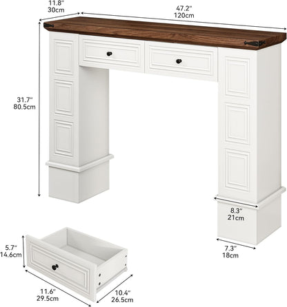 Sutton Farmhouse Console Table with 2 Drawers