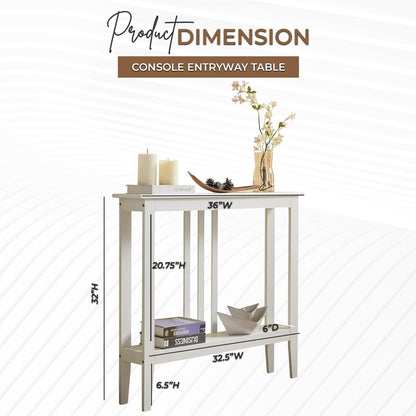 Kinsley Ultra Slim 7 Inch White Entryway Table