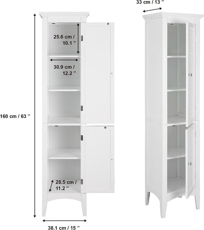 Glenna Freestanding Linen Cabinet with 2 Doors