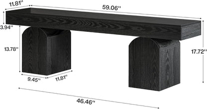 59" Modern Black Dining Bench for 2 to 3 - Canva Home
