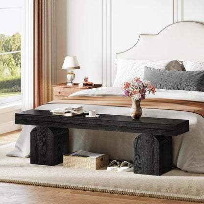 59" Modern Black Dining Bench for 2 to 3 - Canva Home
