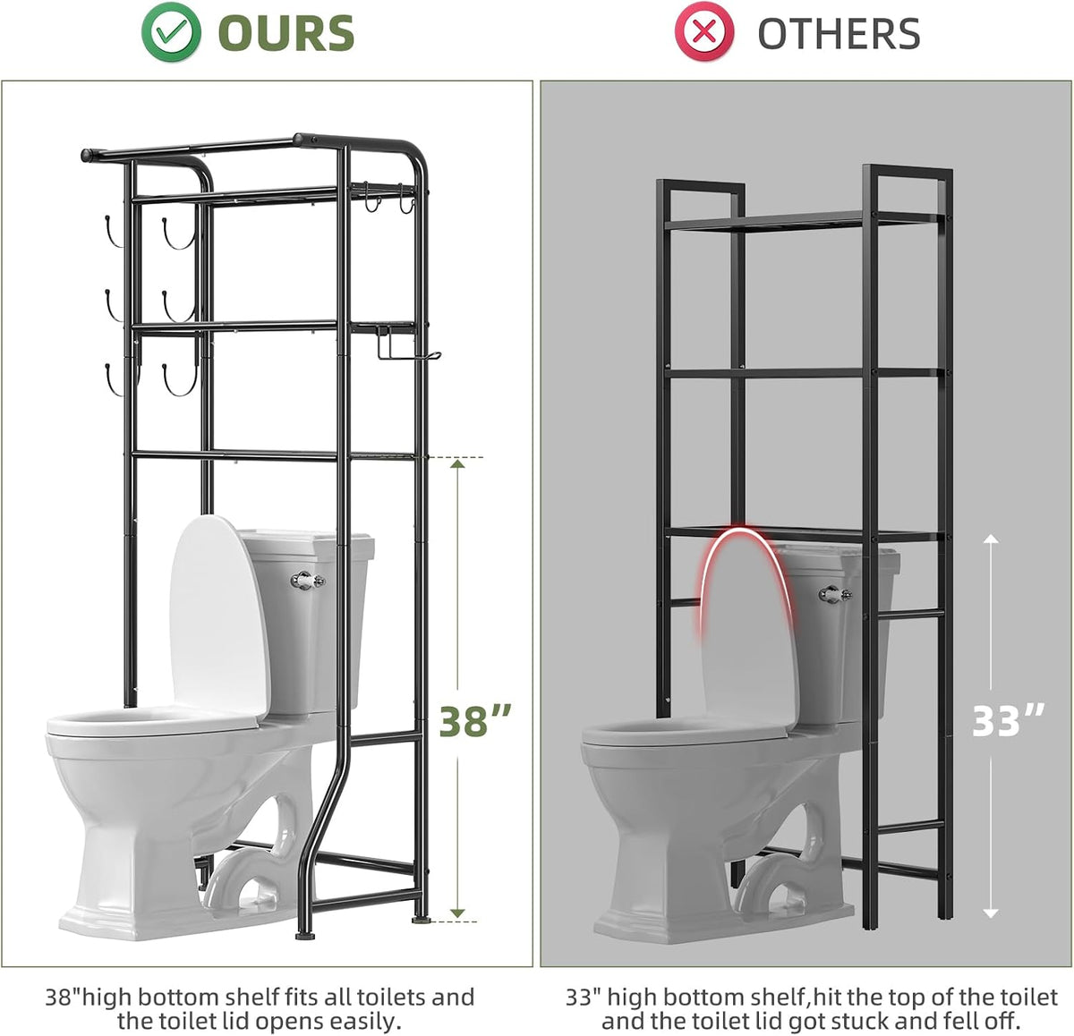 Poppy Over-Toilet Storage Cabinet 3-Tier