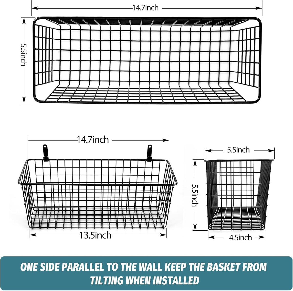 Ruby Adhesive Wall Hanging Baskets (4-Pack)
