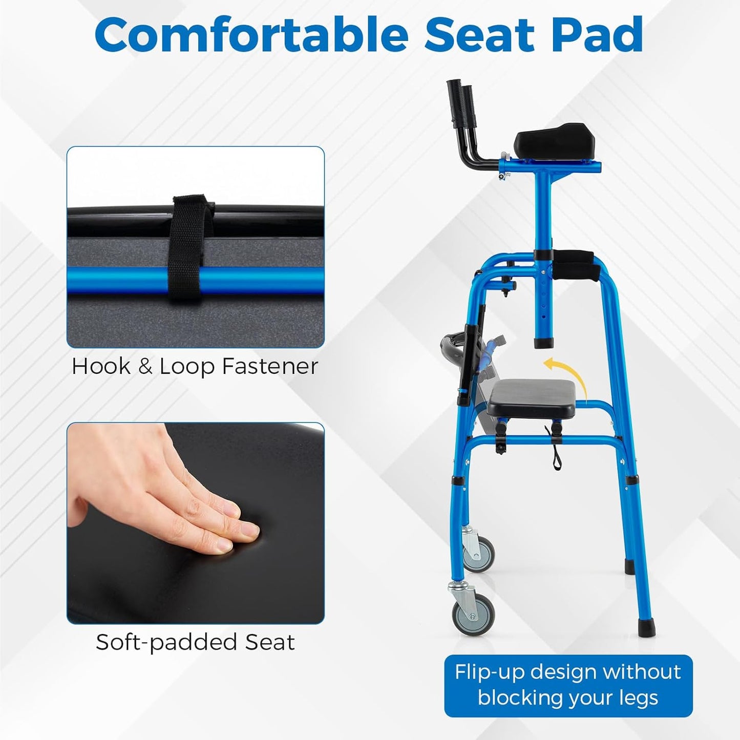 Senior Lightweight Upright Mobility Walker With Seat