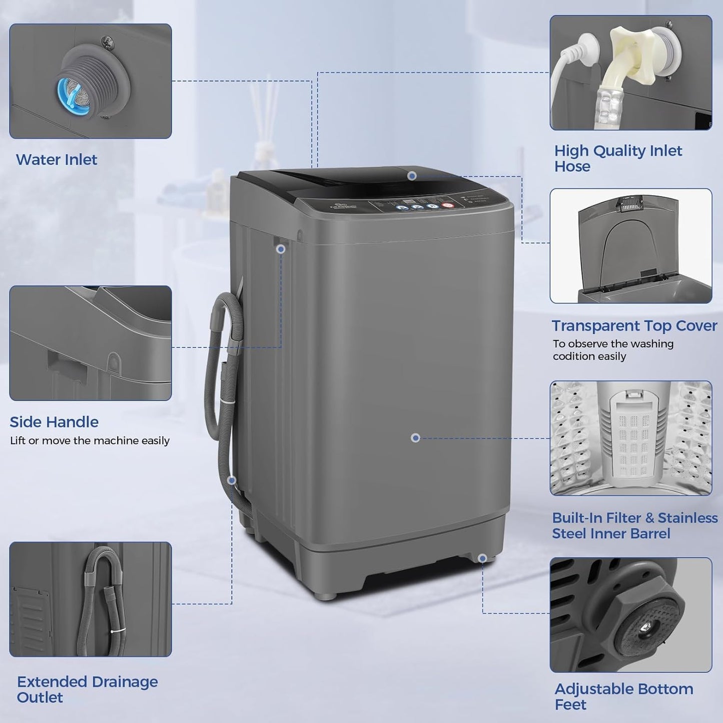 20lbs Full Auto Portable Washer & Dryer Combo