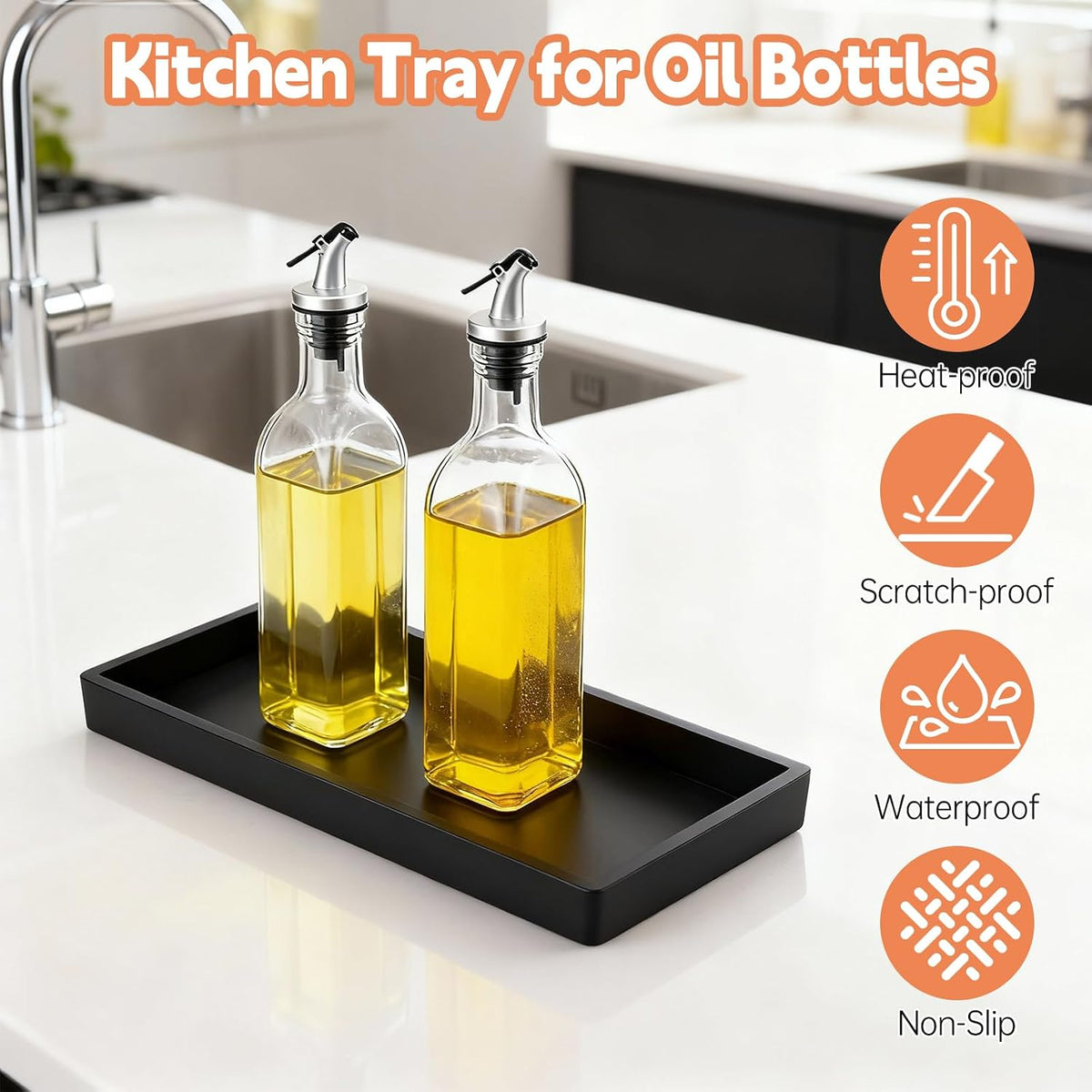 Nia Soft Silicone Oil Bottle Kitchen Tray