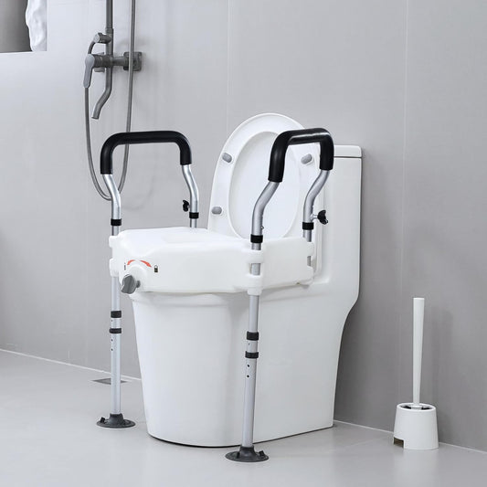 Toilet Seat Riser With Handles (Widen Handle)