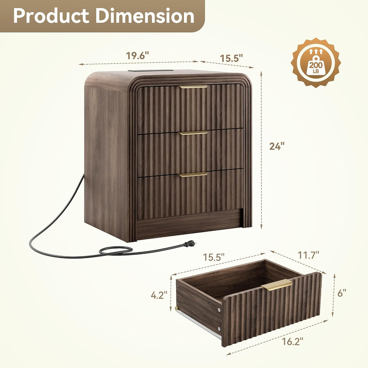 Maribel nightstand set of 2 – view 3