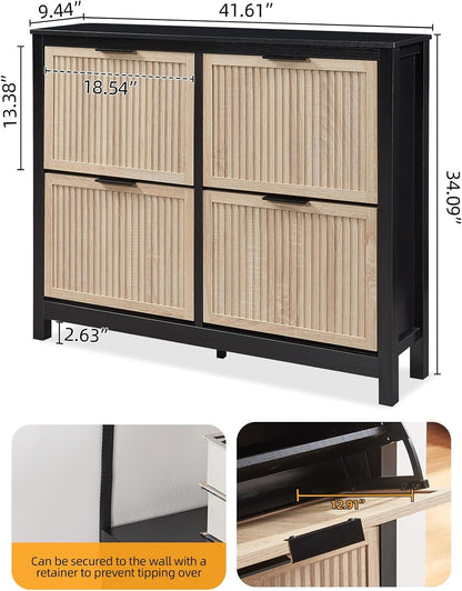 Vivienne Narrow 4 Flip Drawer Shoe Cabinet
