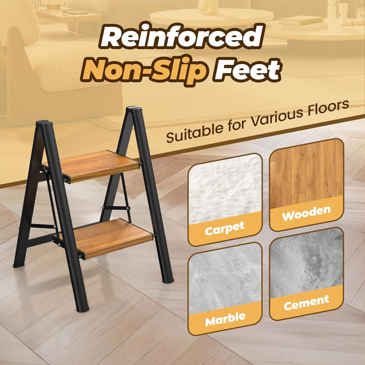Gemma 2-Step Folding Aluminum Step Stool