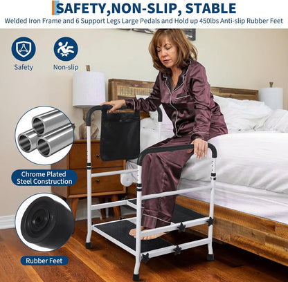 22" Elderly Bedside Step Stool (Double Steps)