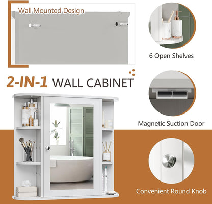 Leni White Mirrored Wall Cabinet