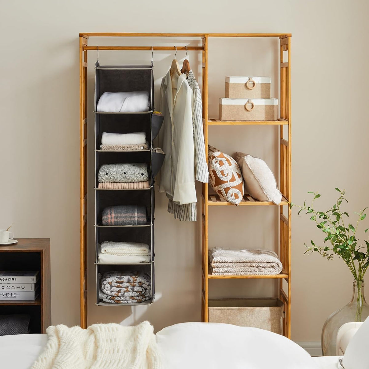 Prim 6-Shelf Hanging Closet Organizer