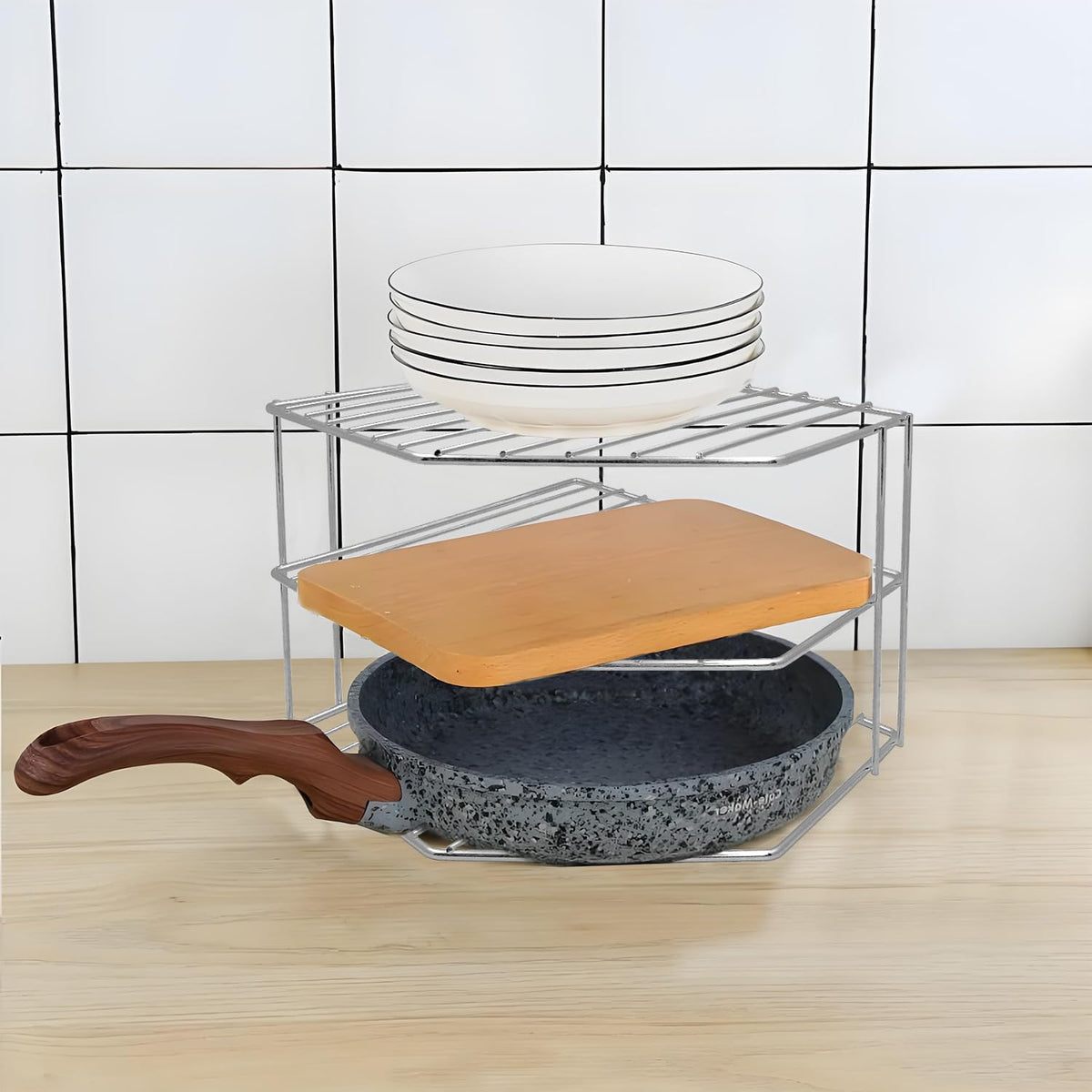 Nadia 3-Tier Corner Cabinet Shelf