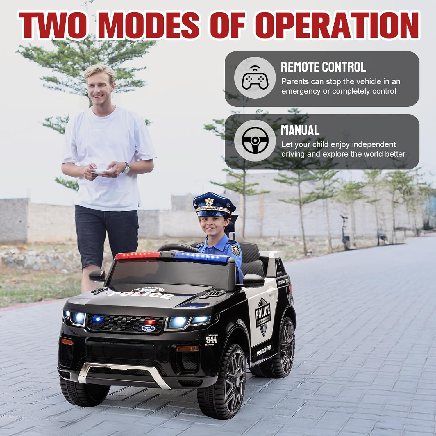 12V Police Car with Remote Control - Canva Home