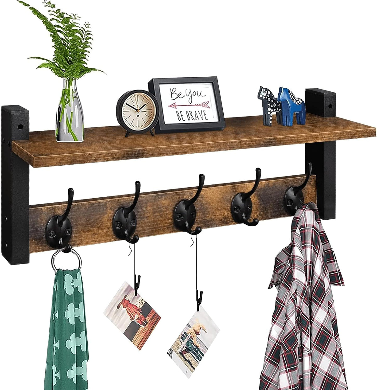 Rosie Wall Coat Rack with Shelf 5-Hook