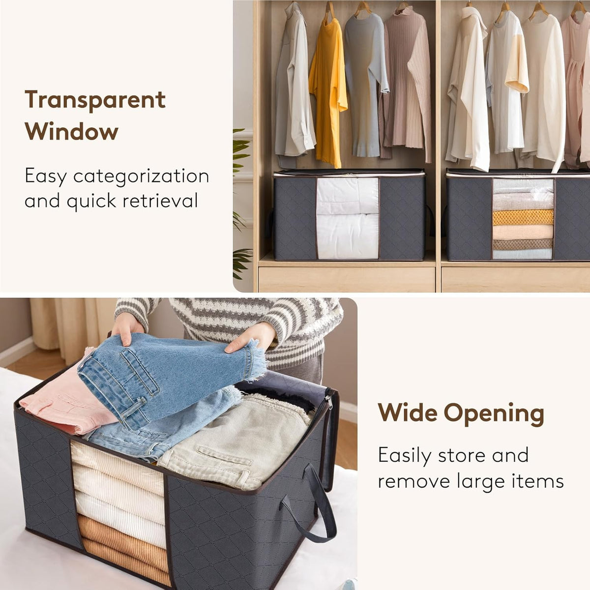 Margo 6-Pack Clothes Storage Bins with Lids 60L