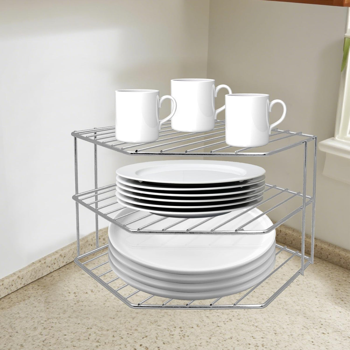 Nadia 3-Tier Corner Cabinet Shelf