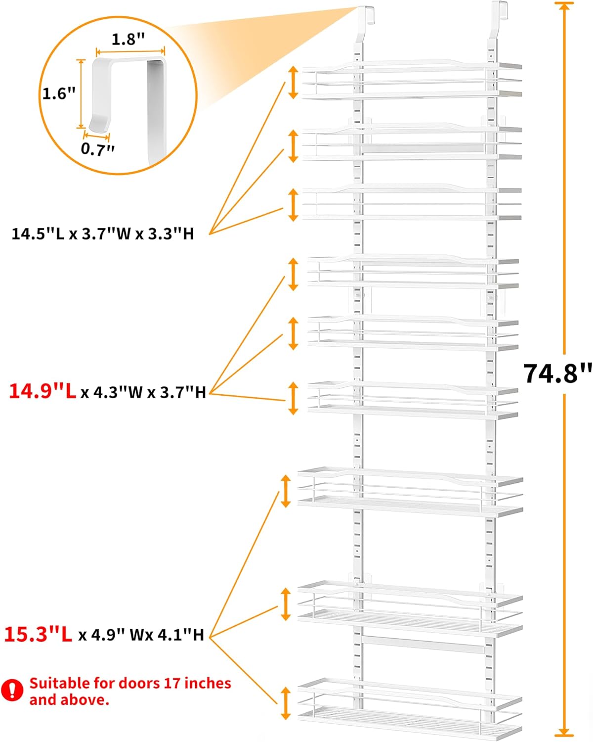 Kora 9-Tier Over-the-Door Pantry Organizer