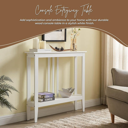Kinsley Ultra Slim 7 Inch White Entryway Table