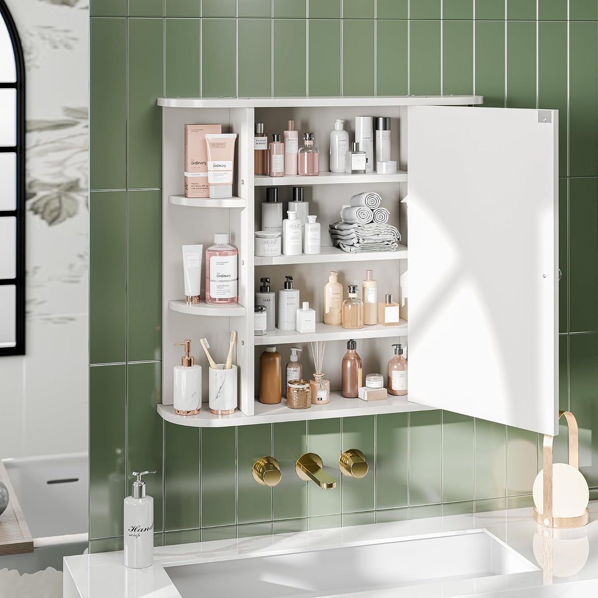 Leni White Mirrored Wall Cabinet