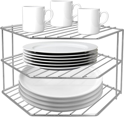 Nadia 3-Tier Corner Cabinet Shelf