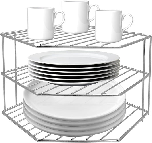Nadia 3-Tier Corner Cabinet Shelf