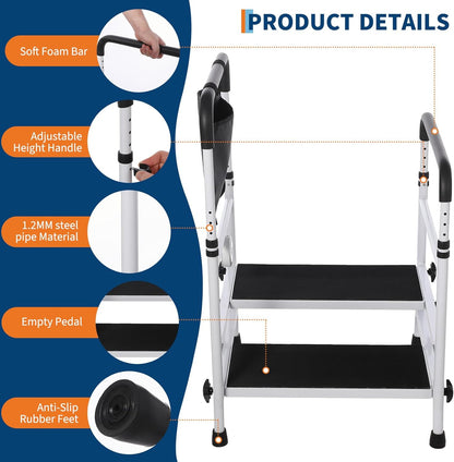22" Elderly Bedside Step Stool (Double Steps)