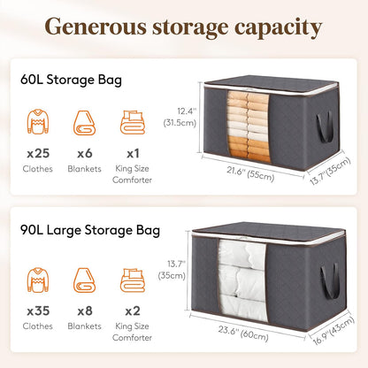 Margo 6-Pack Clothes Storage Bins with Lids 60L