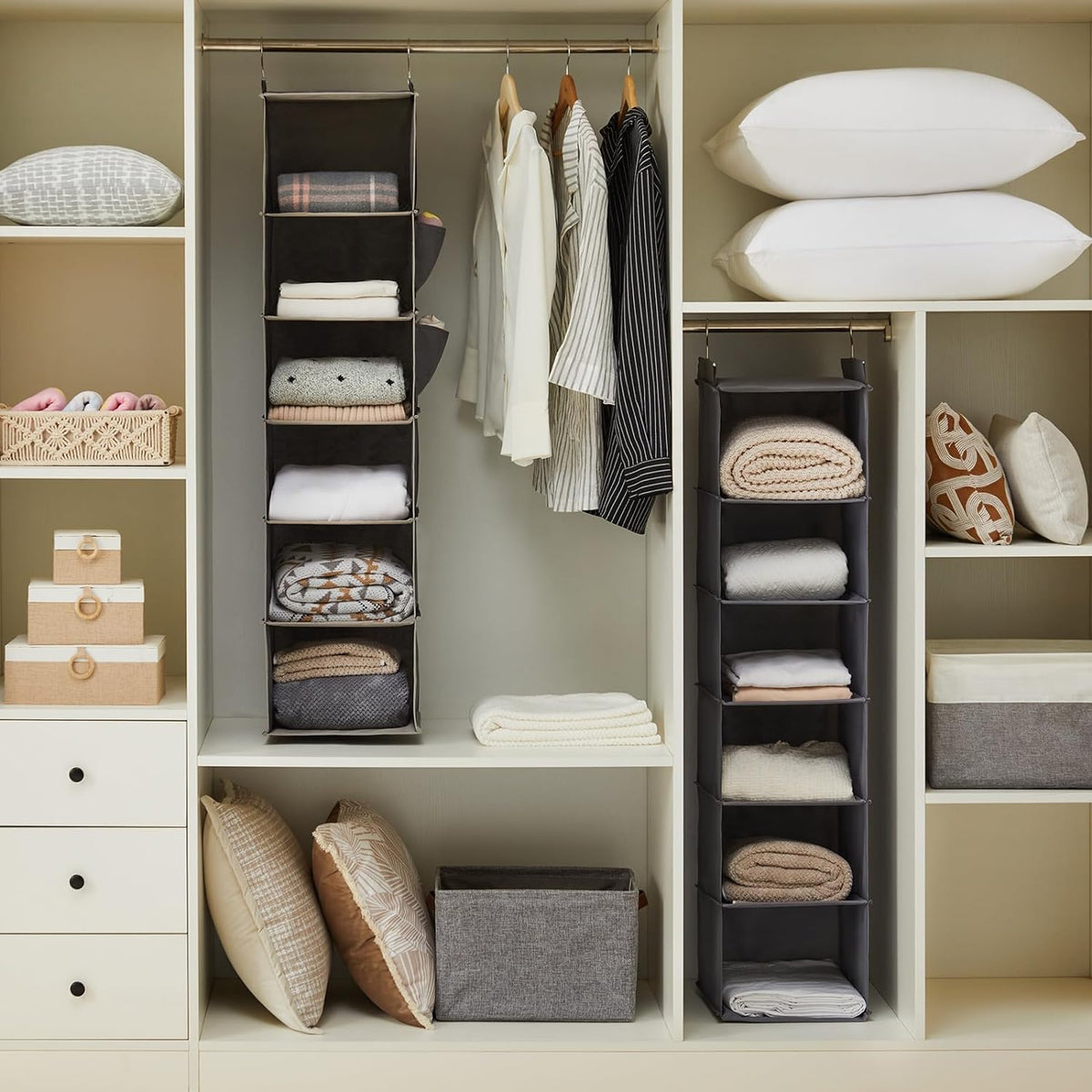 Prim 6-Shelf Hanging Closet Organizer