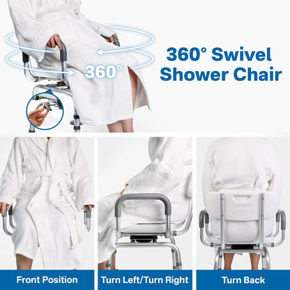 Elderly Swivel Shower Chair With Arms