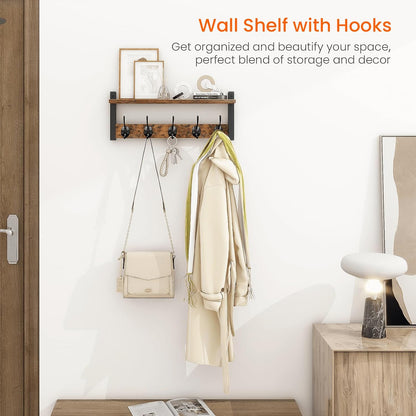 Rosie Wall Coat Rack with Shelf 5-Hook