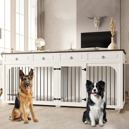 Elle Double Dog Crate Furniture For 2 Dogs