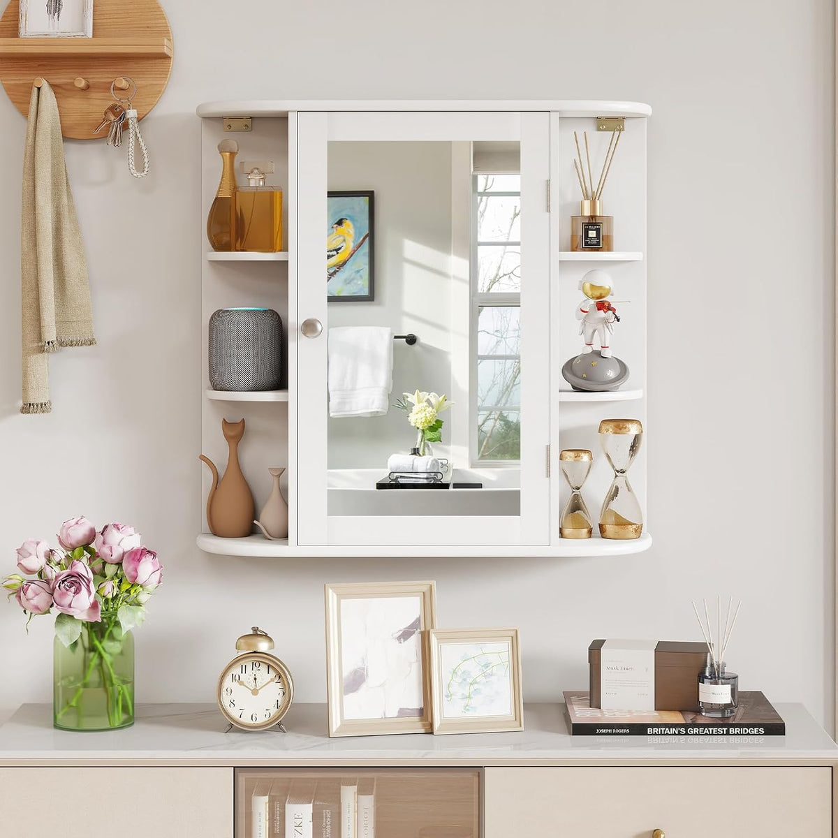 Mina Mirrored Medicine Cabinet with Side Shelves
