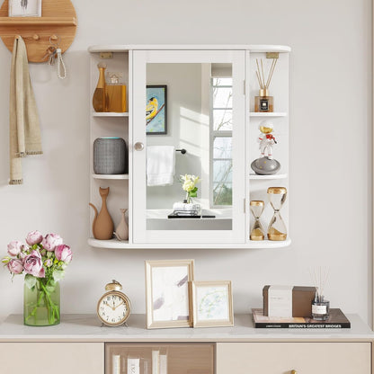 Mina Mirrored Medicine Cabinet with Side Shelves