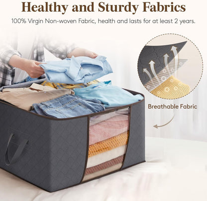 Margo 6-Pack Clothes Storage Bins with Lids 60L