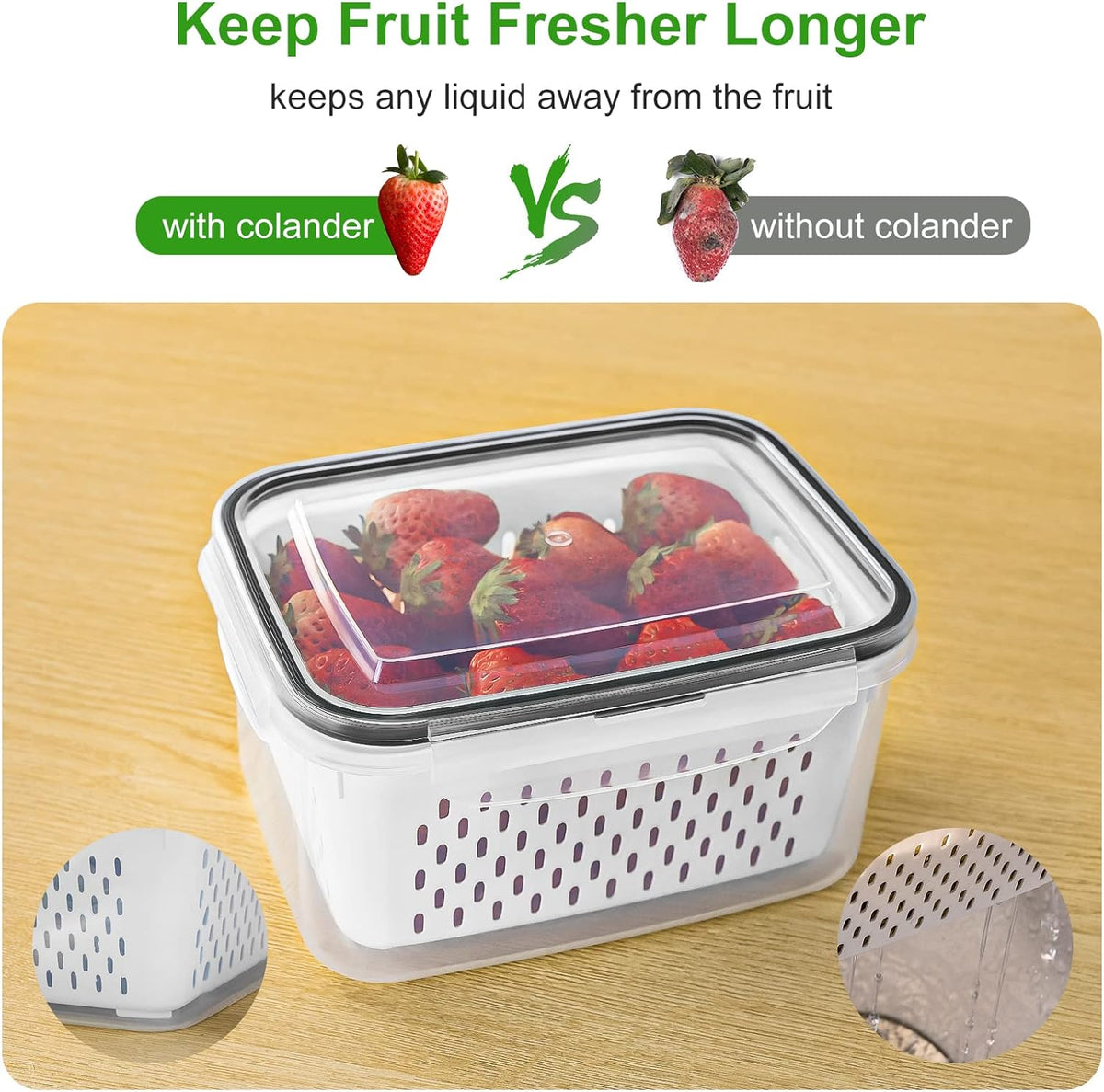 Clio Fruit Storage Containers for Fridge (5-Pack)