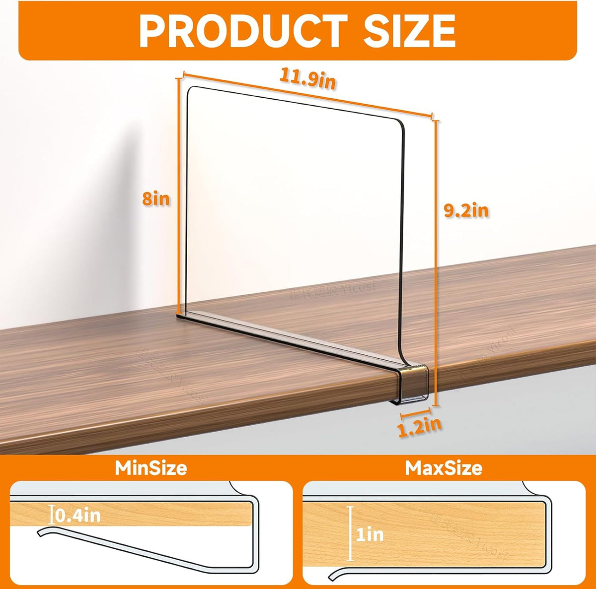 Indie Acrylic Closet Shelf Dividers 6-Pack