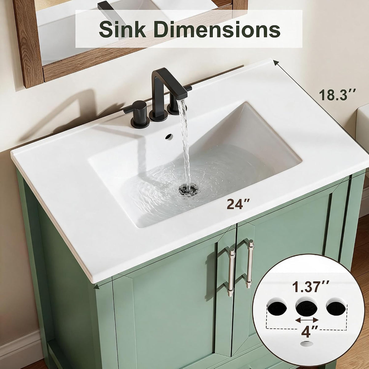 Corinne 24 Inch Bathroom Vanity with Sink